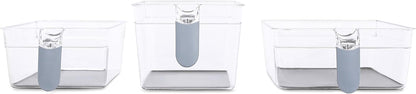 Internet's Best Kitchen Pantry Organizer Bins Set with Handles | 6 Piece Set | Pantry Fridge Freezer Storage Cabinet Containers | Silicone Non Slip Tray Feet | Clear Acrylic Holders