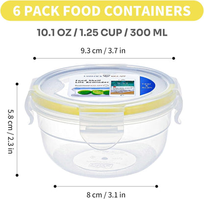 KIGI Airtight Reusable Meal Prep Containers, Leak-Proof & Stackable, 4-Sided Locking Lids, Ideal for Food Storage, Lunch & Leftovers, Microwave, Freezer & Dishwasher Safe, 39 oz, 4.8 Cup, 12 Piece Set