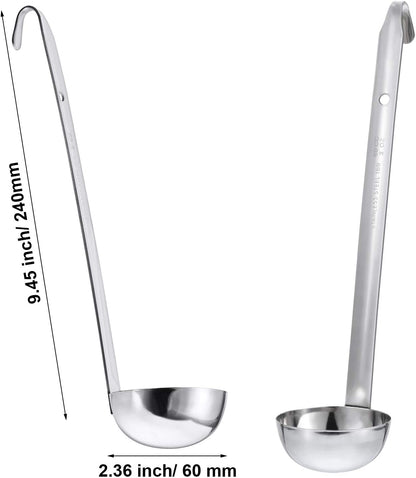 meekoo Stainless Steel Ladles Soup with Long Handle, 6oz
