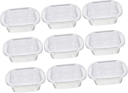 10Sets Aluminum Foil Food Storage Boxes with Lids Versatile Grill Tray Air Fryer Baking Pans for Bbq Meal Prep and Catering Events Stackable Design