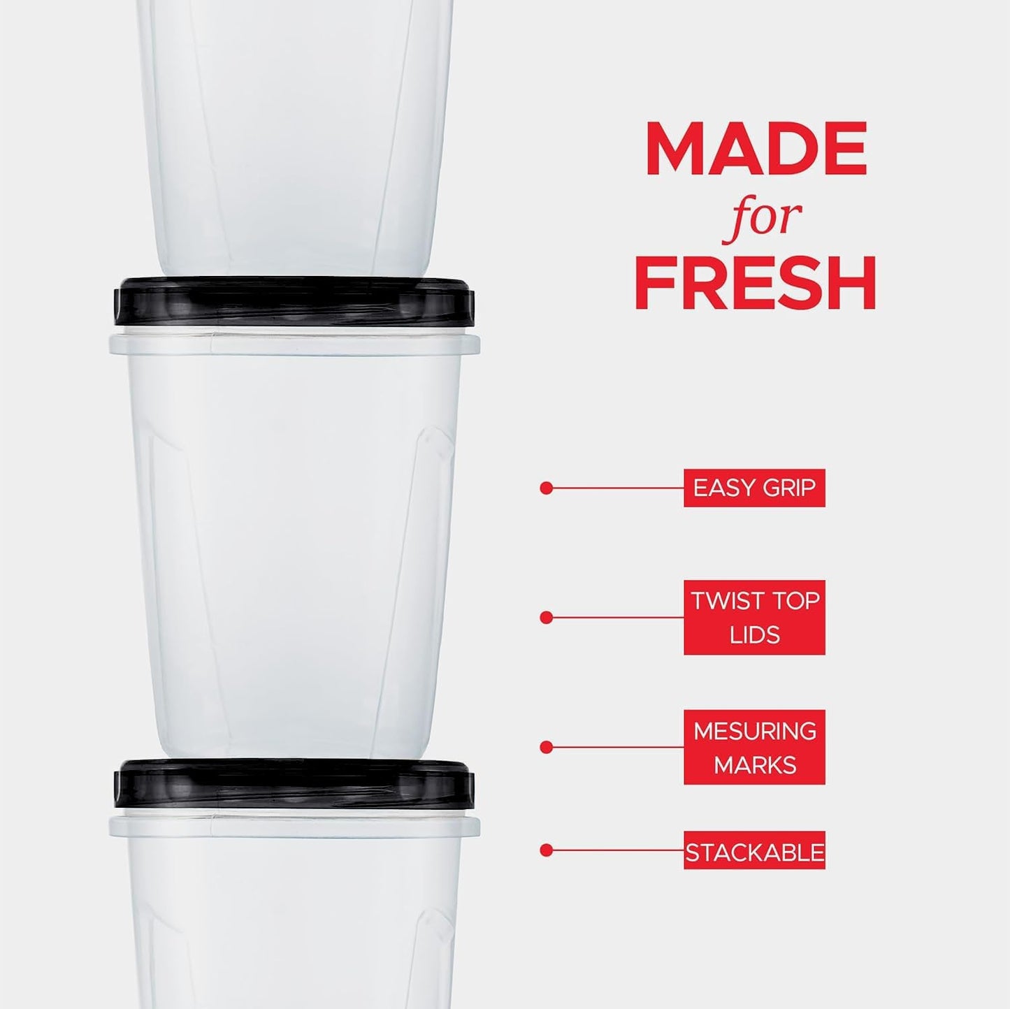 Tafura 10 Pack Leakproof Freezer Containers for Food with Twist Top Lids - 32 Oz BPA Free Reusable Plastic Soup Containers with Screw On Lids - Ideal for Meal Prep, Leftovers & Pantry Organization
