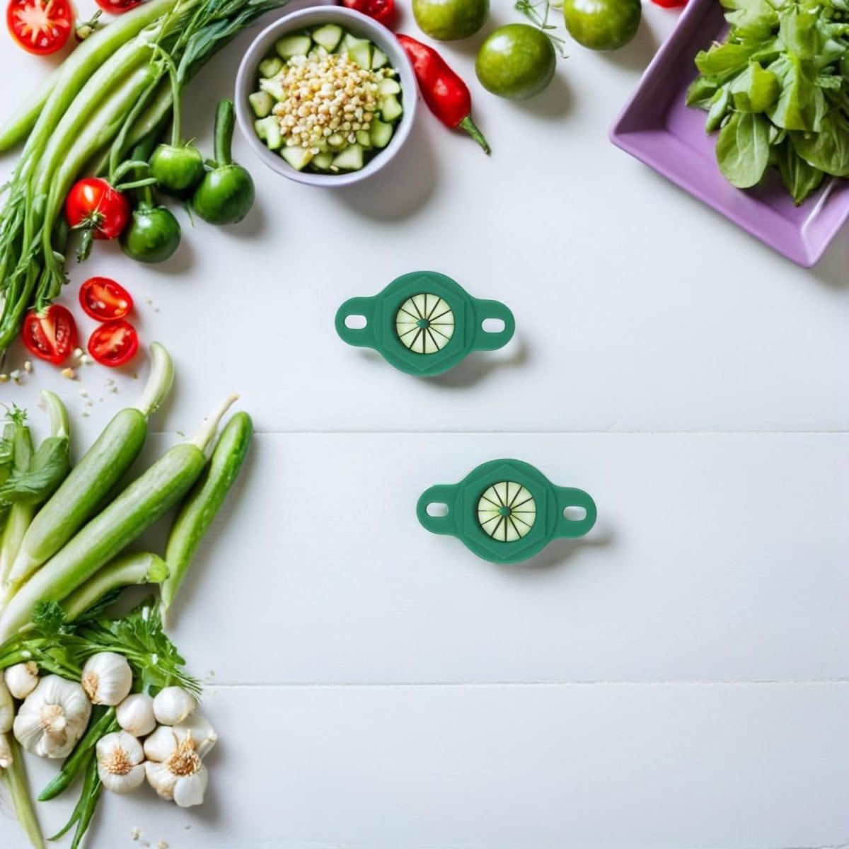 2-Pack Stainless Steel Scallion Shredder Onion Slicer and Chopper with Ergonomic Handle Portable Vegetable Cutter for Scallions Shallots Peppers Home Kitchen and Restaurant Use