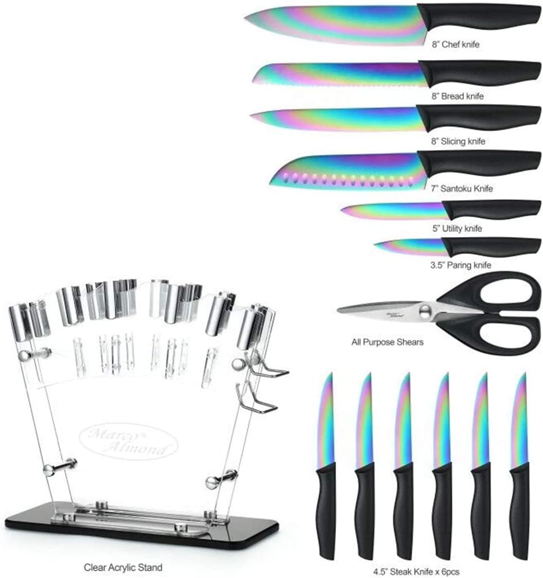 Marco Almond Kitchen Knife Set Chef Knife Set Black