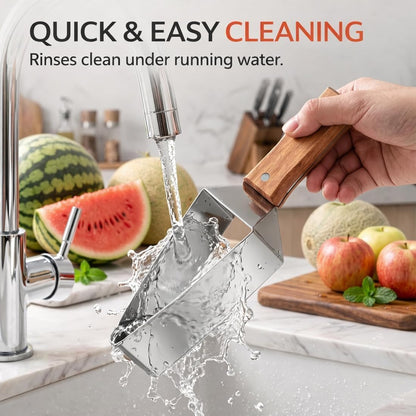 Upgrade Large Triangle Watermelon Cutter Stainless Steel Melon Slicer 2026 NEW Portable Watermelon Cutter with Wooden Handle, Fruitcutter Kitchen Gadgets for Watermelon Melon Apple Pineapple (#)