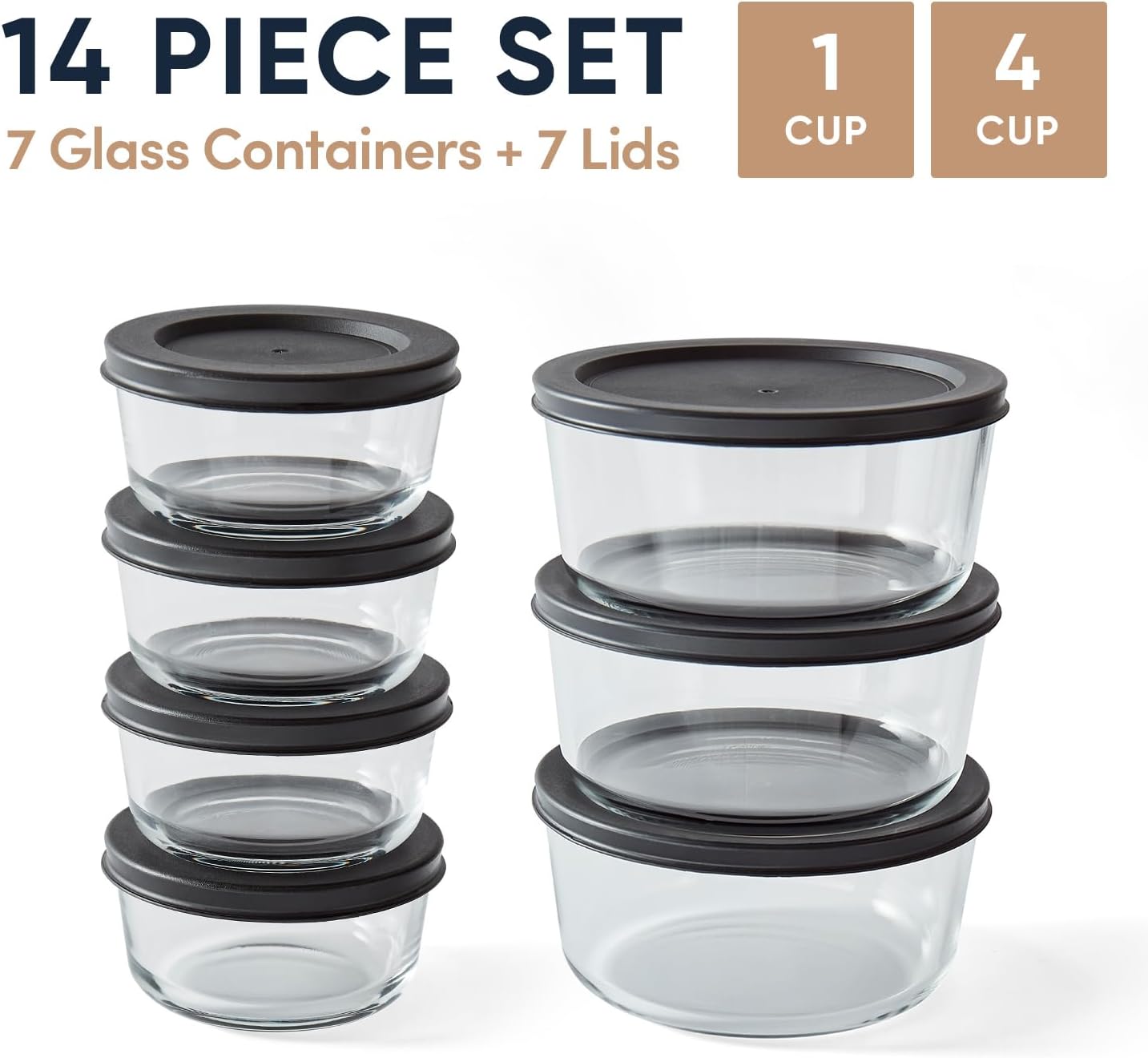 6-Piece Glass Food Storage Containers Set (3 Containers + 3 BPA-Free Lids) | 2-Cup, Leakproof | Microwave, Freezer, Oven & Dishwasher Safe | Ideal for Meal Prep & Pantry Organization, Pistachio