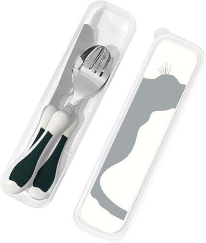 3-Piece Kids Silverware Set With Storage Case, Stainless Steel Reusable Children Safe Knife Spoon Fork Set Insects Love Children Flatware Set For Kids Lunch Box
