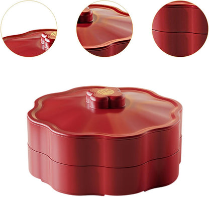Generic Divided Serving Tray with Lid Serving Bowl Dessert Dish Snacks Platter Snackle Tray for Party Kitchen Chinese New Year Treats, 1 Tier