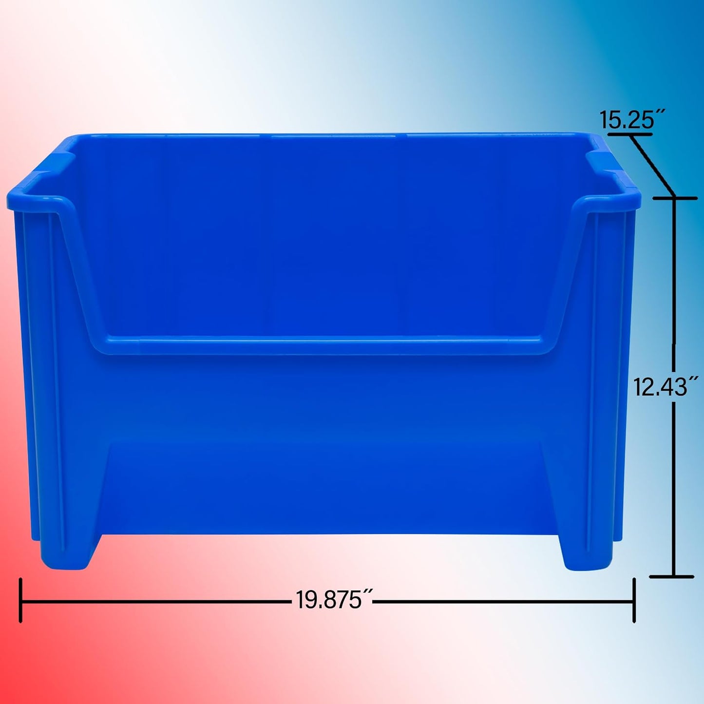 Akro-Mils 13018 Stak-N-Store Stackable Storage Bins, Heavy Duty Garage Storage Containers, Open Front Plastic Organizer for Tools, Shelves, Closet Organizer, 17-1/2" x 16-1/2" x 12-1/2", Clear, 2-Pack