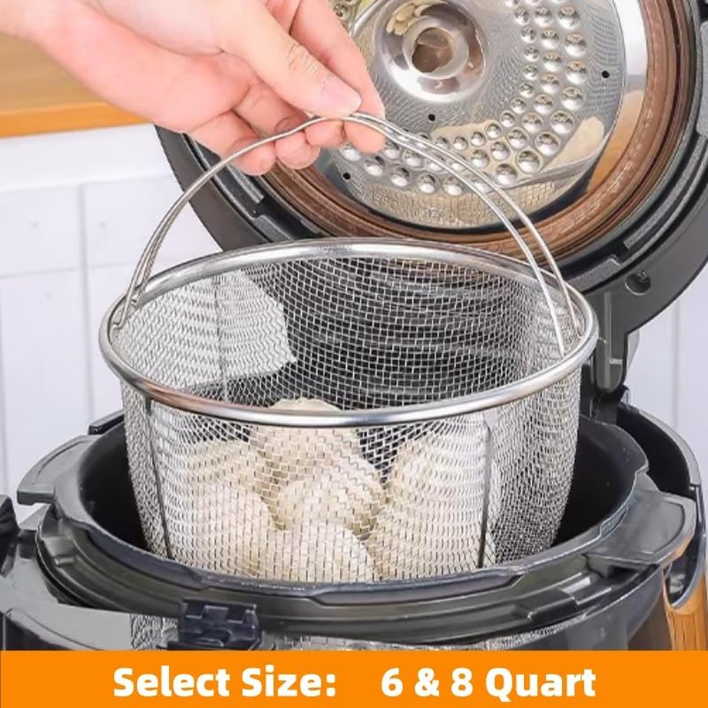 Stainless Steel Steamer Basket with Handle, Pressure Cooker Steamer Insert