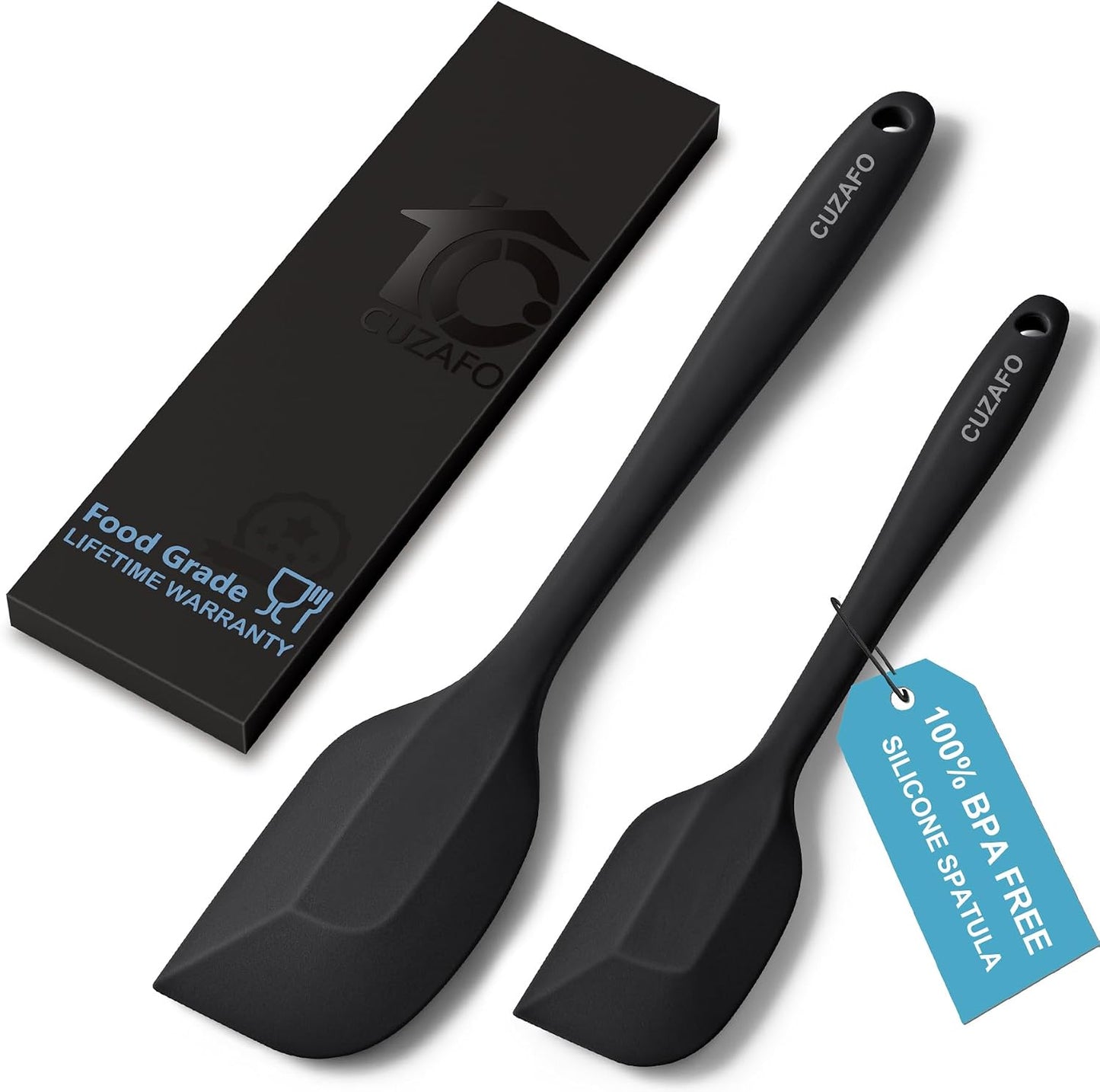Heat Resistant 600℉ Silicone Spatula, Turner Mixing Spatulas set BPA Free Dishwasher Safe for Nonstick Cookware, Grey