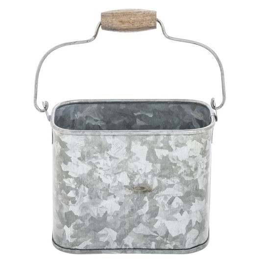 HUBERT Galvanized Metal Condiment Caddy - 5"L x 3"W x 4 1/2"H