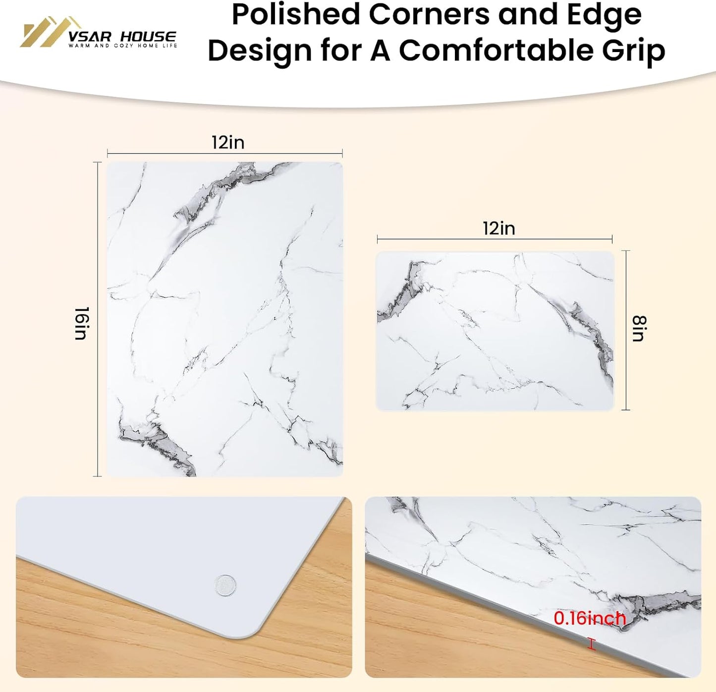 Tempered Glass Cutting Boards for Kitchen, Set of 2 Gold Glass Chopping Boards, 16"x12" & 12"x8" Cutting Boards With NonSlip Feet, Scratch Resistant, Heat Resistant, Easy to Clean