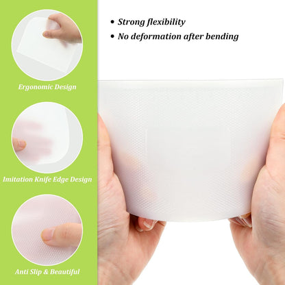 Queekay 4 Pcs Plastic Dough Scraper, Flexible Bowl Bench Scraper