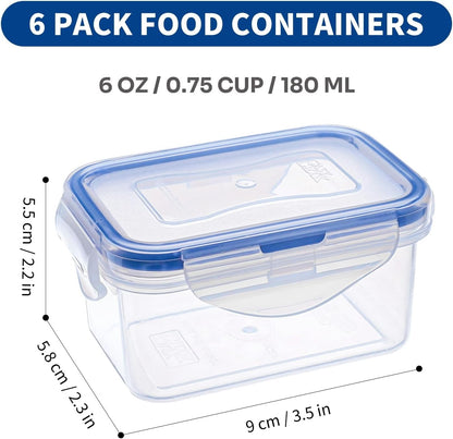 KIGI Airtight Reusable Meal Prep Containers, Leak-Proof & Stackable, 4-Sided Locking Lids, Ideal for Food Storage, Lunch & Leftovers, Microwave, Freezer & Dishwasher Safe, 39 oz, 4.8 Cup, 12 Piece Set
