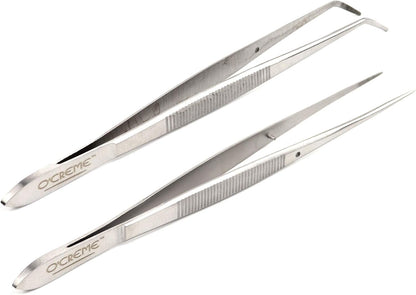 O'Creme Stainless Steel Precision Kitchen Tweezer Tongs 6.25" with Fine Tip (Purple)