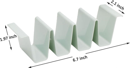 Youngever 8 Pack Plastic Taco Holder Stand, Dishwasher Top Rack Safe, Microwave Safe, Set of 8 Assorted Colors (Coastal)
