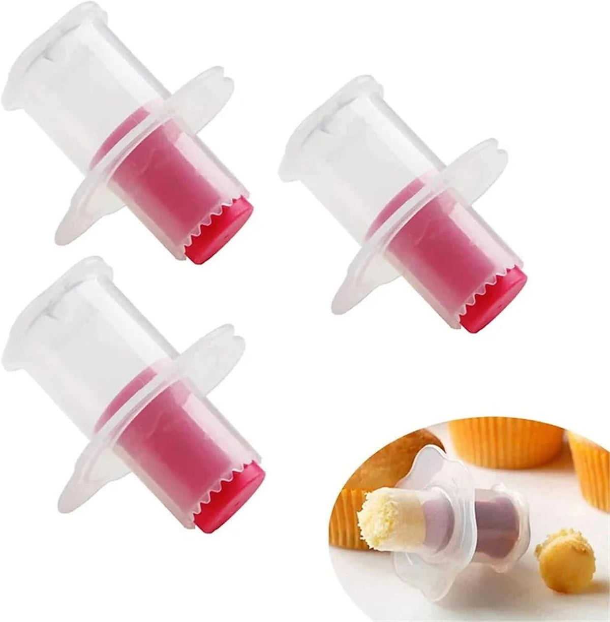 Cupcake Corer 32/ Kitchen Cake Tools Cupcake Muffin Cake Corer Plunger Cutter Pasty Decorating Divider Mould(Red)