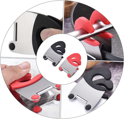 4pcs Stainless Steel Pot Side Clips Spoon Holder Anti-scalding