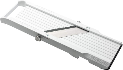 Benriner Mandoline Slicer with 4 Blades, Japanese Stainless Steel, BPA Free, 12.75 x 3.625-Inches, Beige