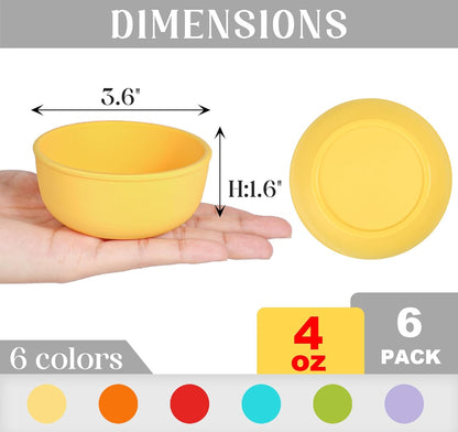 Webake 3" Silicone Pinch Bowls for Cooking Prep, 2oz Small Dipping Bowls Sauce Condiment Containers with Lids, BPA Free Set of 8