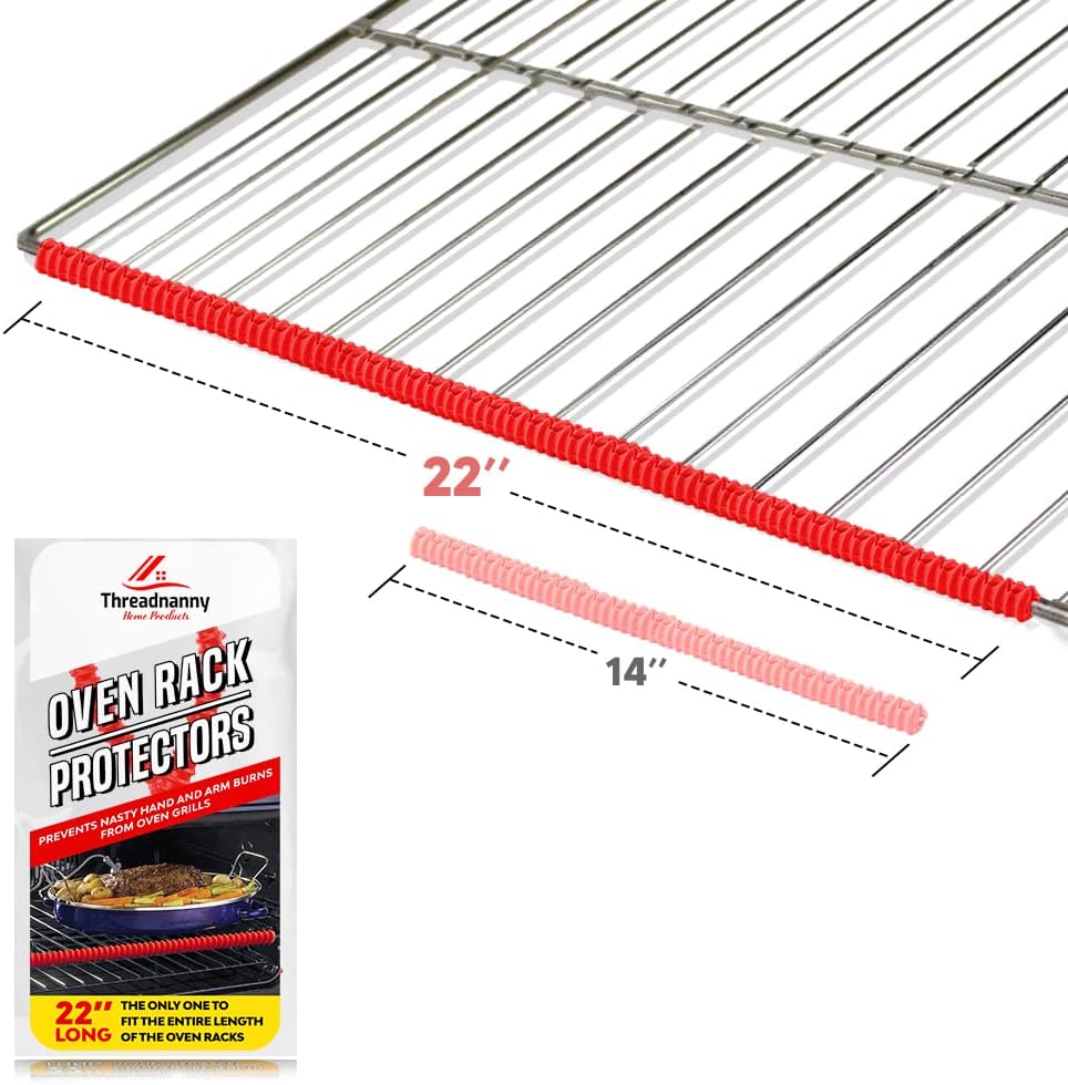 2 Pack Oven Liner and 2 pack Red Oven Rack Protectors 22 Inches