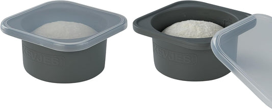Stackable Silicone Artisan Pizza Dough Proofing Proving Containers with Lids-2/3/4/5 pack-500ml portion (Spacegrey, 2 PACK)