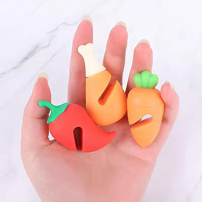 Pot Lid Lifter Silicone Chili Pepper - Spill Proof Device | 3 Pack