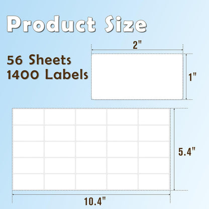 Homrelaxy 1400Pcs 1"x2" Blank Removable Freezer Labels, No Residue Food Labels, Waterproof & Oil-Resistant & Tear-Resistant Stickers for Food Containers, Jars, Pantry Organization
