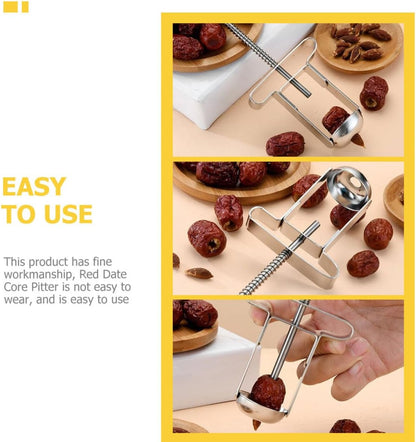 Manual Cherry Pitter Red Date Core Remover Stainless Steel Kitchen Fruit Pit Remover Tool for Home Cooking and Baking