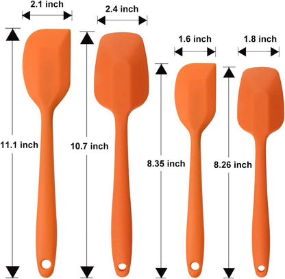 Silicone Spatulas Set, Rubber Spoon Spatula Heat Resistant Spoonula One Piece Design Seamless Spatula Non-Stick Scrapers Baking Mixing Tool (Dark Blue)