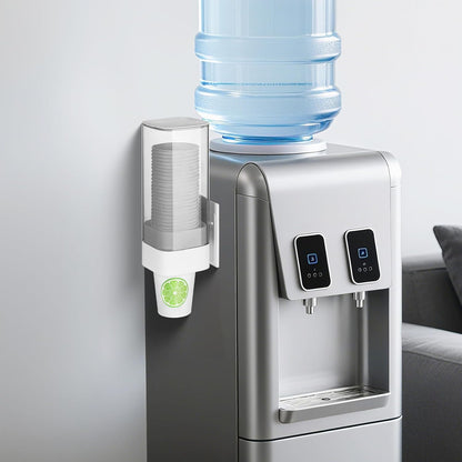 MYITYARD Cup Dispenser, Pull Type Wall Mount Cup Holder for Water Cooler Fit 3oz-5oz Disposable Paper and Plastic Cups, Bathroom Mouthwash Cup Dispenser for Home, Office, Gym, Hospital (White)