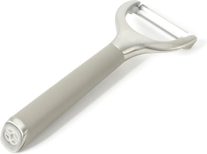 Calphalon Prime Straight Vegetable Peeler, Stainless Steel Peeler with Swivel Blade for Fruits & Vegetables, Weighted Handle for Control, Weighted Handle for Control