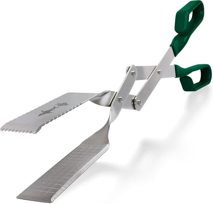 Steak Grill Tongs - 17 inch Red. Professional outdoor grilling utensil. Long reach Barbeque Grilling Tongs. Ideal for steak, fish, burger, and sausage