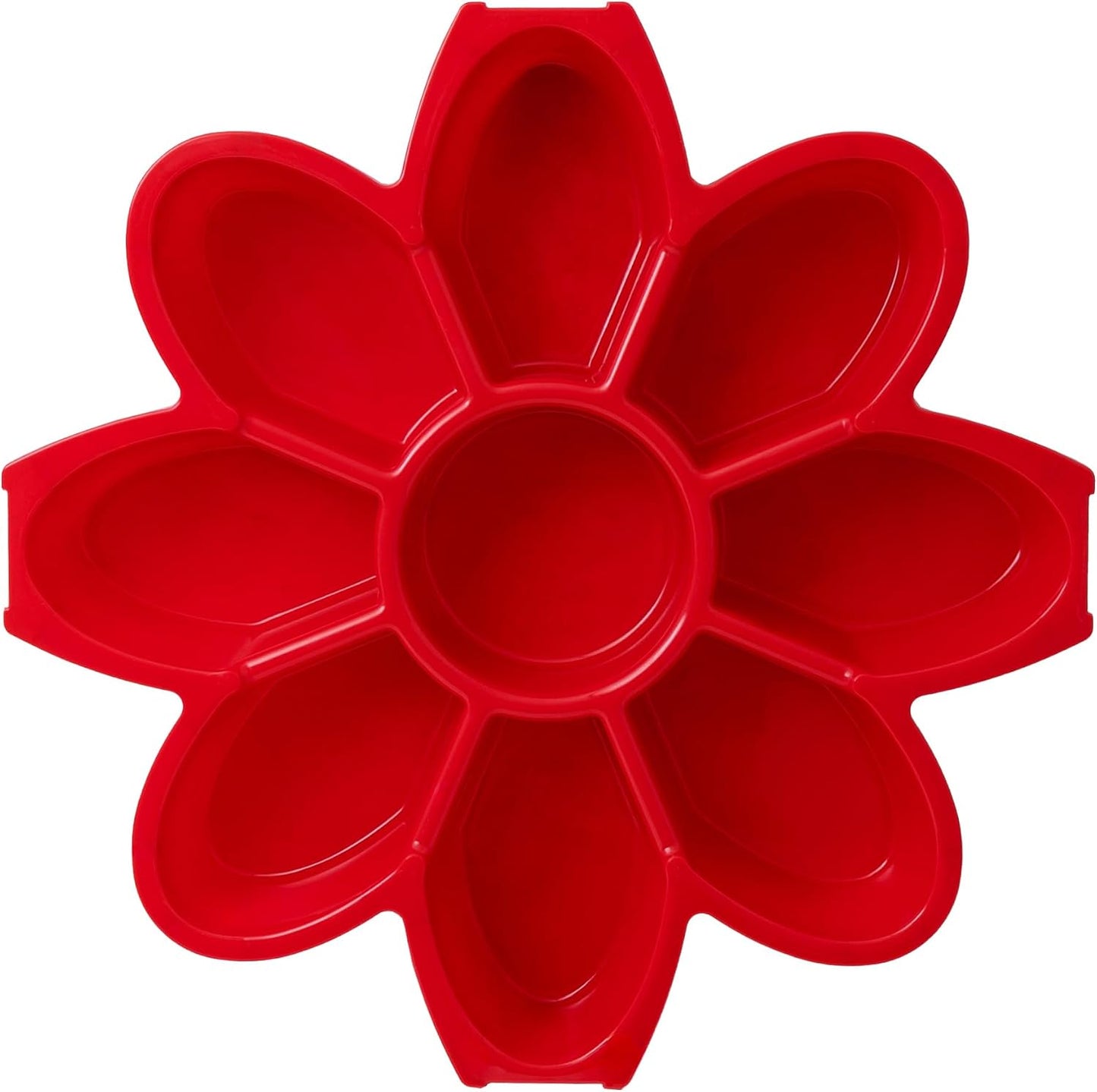 KOLORAE Flower Snack Serving Tray - 9 Compartment Party Platter with Dressing Cup for Chips and Dip, Fruits and Veggies - Game Day & Summer Entertaining Tray