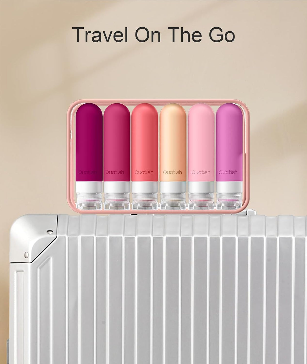 Quatish Travel Bottles for Toiletries, Original Patented Leakproof 3 oz Tsa Approved Travel Size Containers, BPA Free Silicone Shampoo and Conditioner Bottles, Camping Essentials
