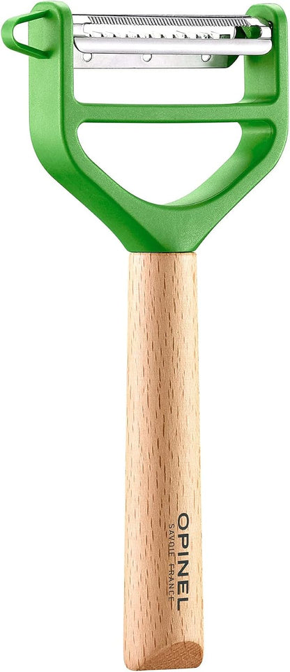 Opinel T-Duo 254621 Wooden Peeler in Red for Peeling Vegetables and Preparing Juliennes One Size