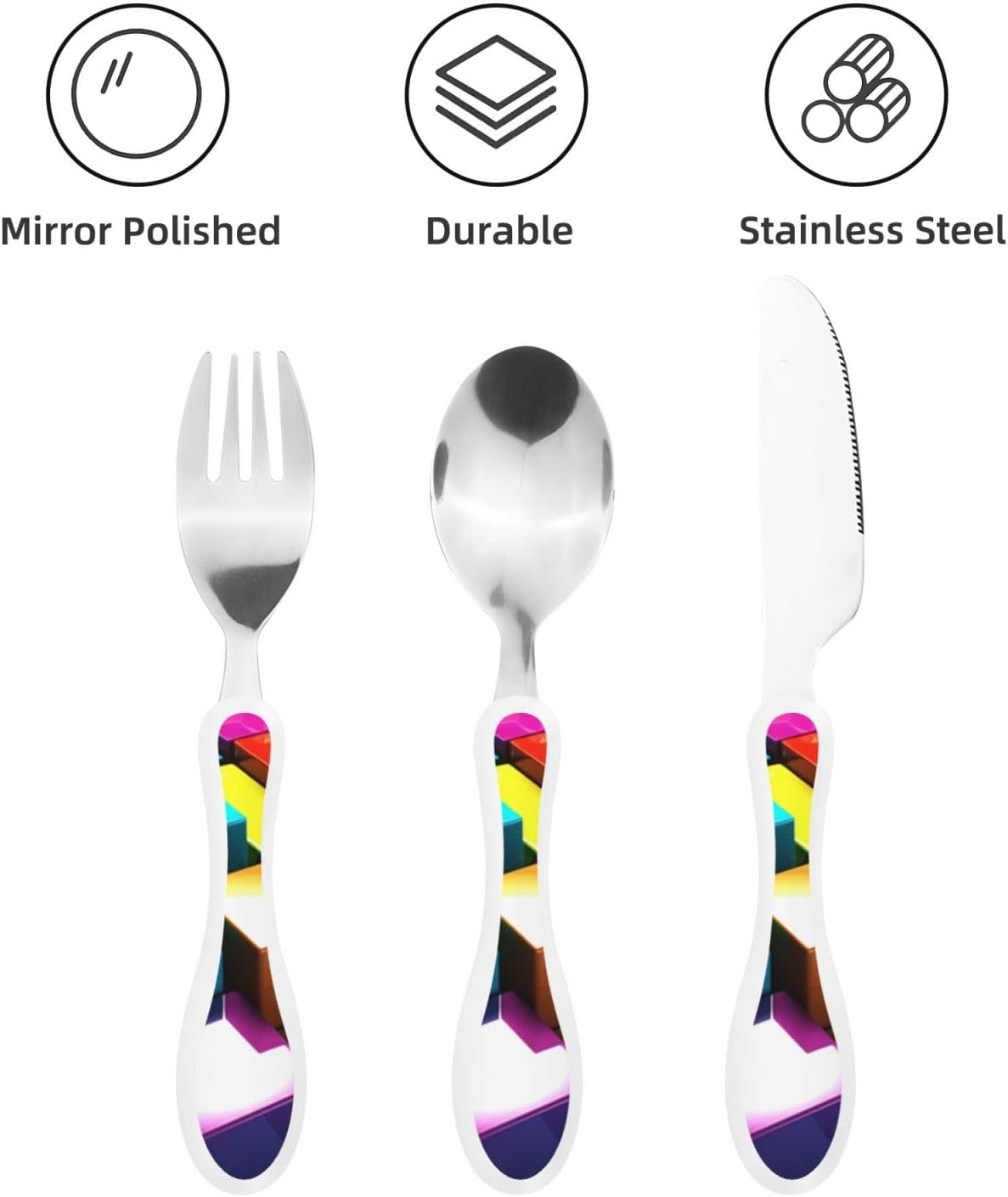 3-Piece Kids Silverware Set With Storage Case, Stainless Steel Reusable Children Safe Knife Spoon Fork Set Yellow Sunflowers Children Flatware Set For Kids Lunch Box