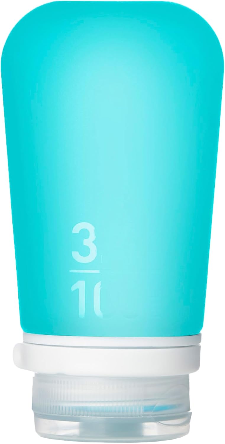 humangear GoToob+ (XL) | Refillable Silicone Travel Bottle | Locking Lid | Food-Safe Material | Blue, XL (6 fl.oz.; 177ml)