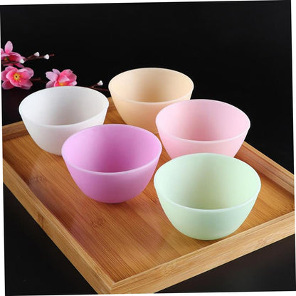 5 Pcs Odorless Anti-Drop Silicone Mixing Bowl Set 10.5x7cm Home Use Prep Measuring Bowls for DIY Facial Masks and Cooking