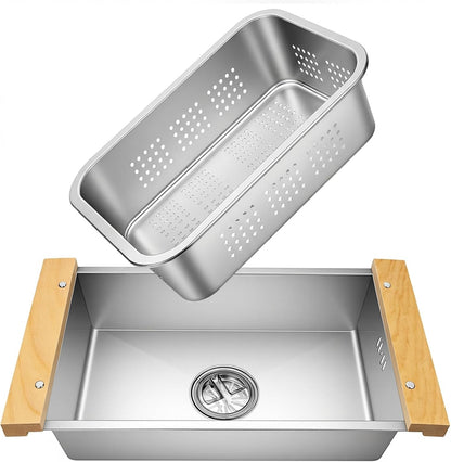 Over the Sink Colander & Dish Basin Combo,Dish Pan for Sink,Sink Wash Basin
