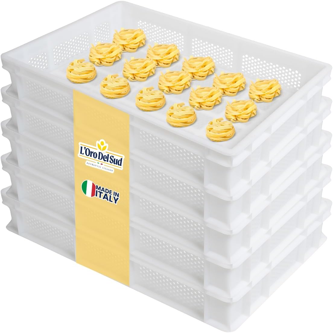 L'Oro Del Sud Perforated Drying Tray for Fresh Pasta, 5 Pack