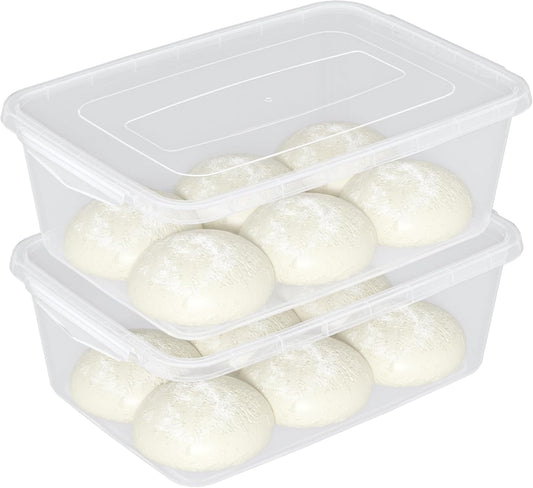 16 Quart Clear Dough Proofing Box, Latching Box with Lid, 2-Pack