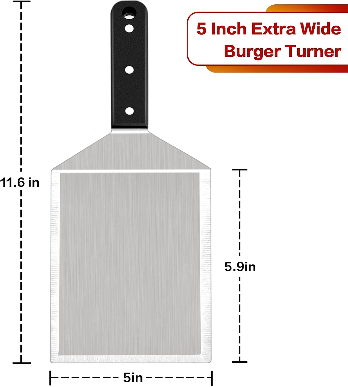 Leonyo Heavy Duty Stainless Steel Hamburger Spatulas Turner