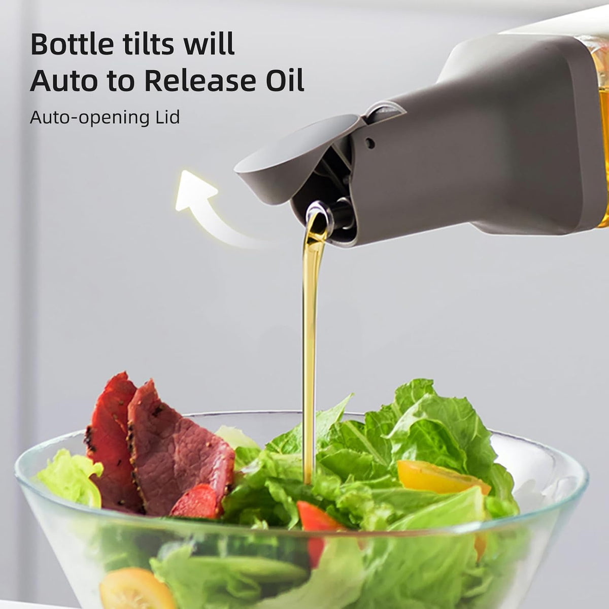2 Set 550ml Glass Olive Oil Dispenser Bottle(White)
