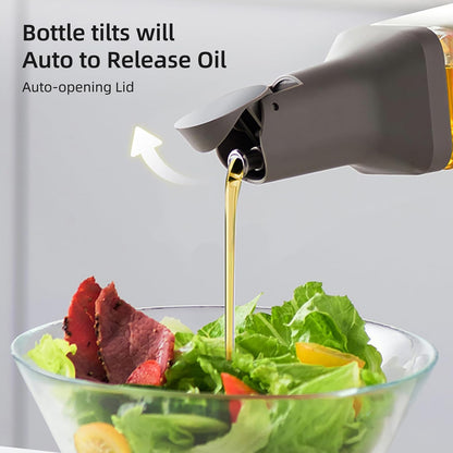2 Set 550ml Glass Olive Oil Dispenser Bottle(White)