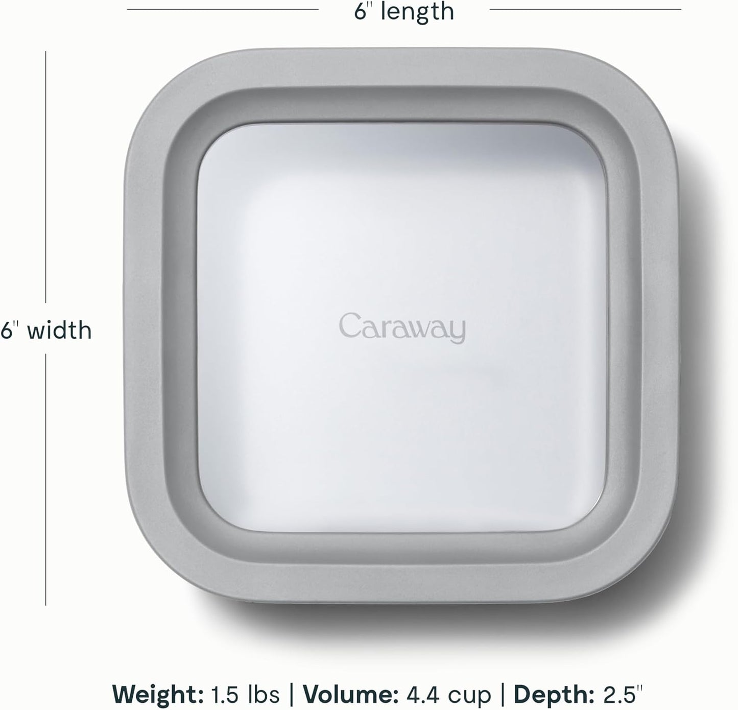 Caraway Glass Food Storage - 4.4 Cup Glass Container - Ceramic Coated - Easy to Store, Non Toxic, Non Stick Lunch Box Container with Lids - Dishwasher, Oven, & Microwave Safe - Mist