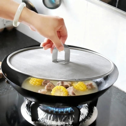 4-Pack Splatter Screen for Cooking - Stainless Steel Grease Splatter Guard for Frying Pan, No Cooking Oil Mess No Burns, Ultra Fine Mesh Lids (8",10", 11.5", 13")