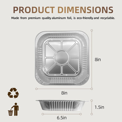 20 Pack 9x13 Aluminum Foil Pans with Lids - Heavy Duty Disposable Baking Pans, Oven Safe Steam Table Trays for Cooking, Meal Prep, Catering, Party, Food Storage & Transport - Silver, 2.5" Deep