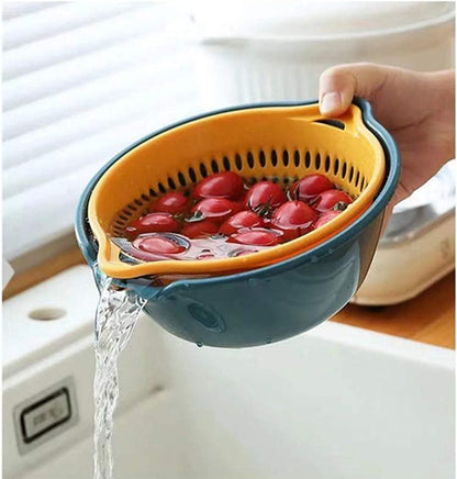 6 Pieces Colander with bowl, Food Strainer for Pasta Veggies and Fruits, BPA Free, Dishwasher Safe (blue)