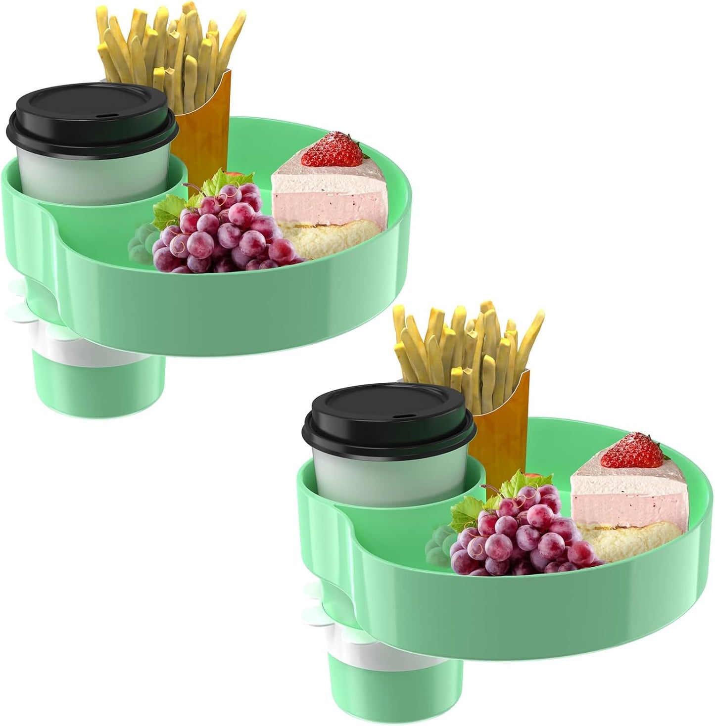 [2 Packs Blue & Pink] Kids Car Seat Tray, Travel Tray with Cup Holder for Toddler Baby, Kids Car Seat Food Snack Organizer for Road Trip, Stroller snack Organizer Travel Must Haves Toddler Must Haves